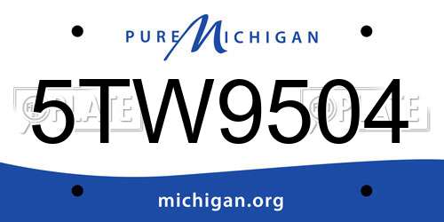 5TW9504 Michigan License Plate