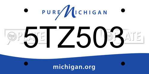 5TZ503 Michigan License Plate