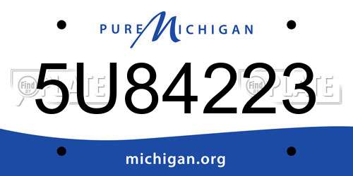 5U84223 Michigan License Plate