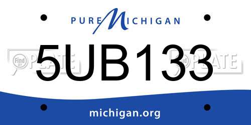 5UB133 Michigan License Plate