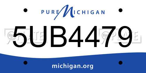 5UB4479 Michigan License Plate