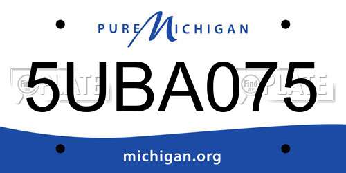 5UBA075 Michigan License Plate