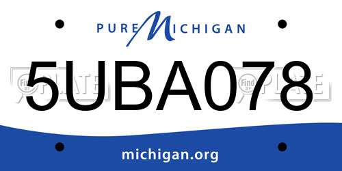 5UBA078 Michigan License Plate