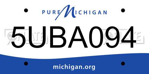 5UBA094 Michigan License Plate