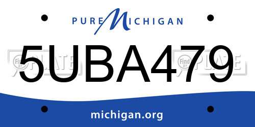 5UBA479 Michigan License Plate