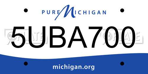 5UBA700 Michigan License Plate