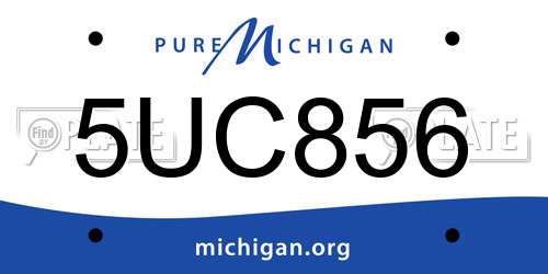 5UC856 Michigan License Plate
