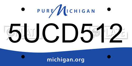 5UCD512 Michigan License Plate