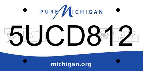 5UCD812 Michigan License Plate