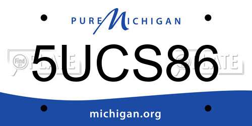 5UCS86 Michigan License Plate