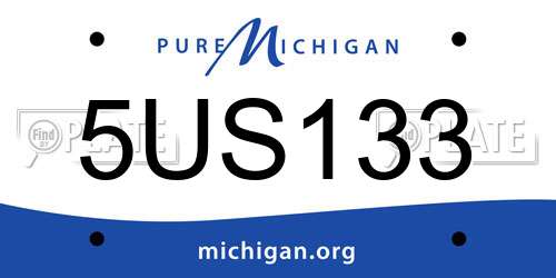 5US133 Michigan License Plate