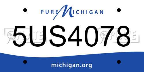 5US4078 Michigan License Plate