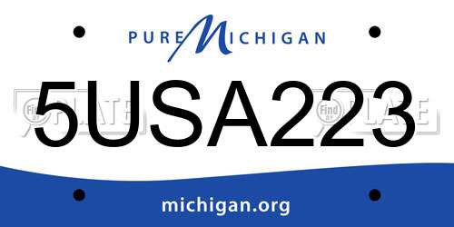5USA223 Michigan License Plate