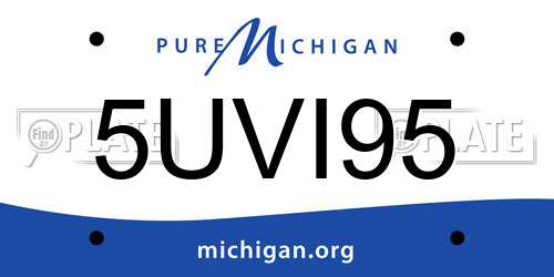 5UVI95 Michigan License Plate