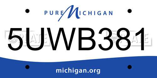 5UWB381 Michigan License Plate