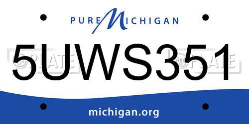 5UWS351 Michigan License Plate