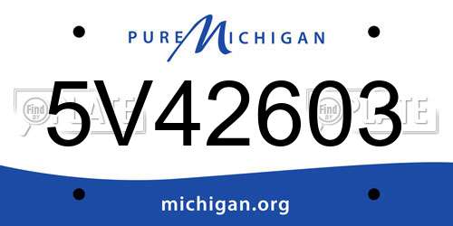 5V42603 Michigan License Plate