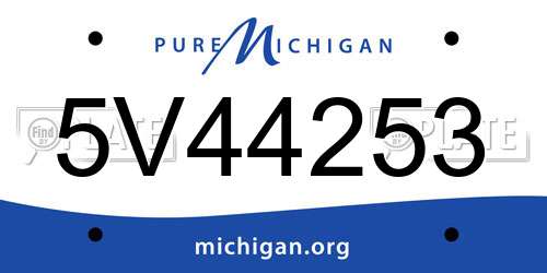 5V44253 Michigan License Plate