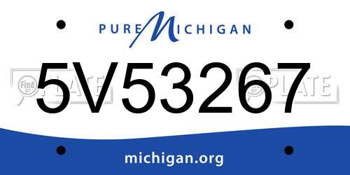 5V53267 Michigan License Plate