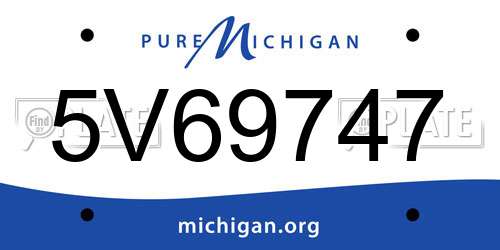 5V69747 Michigan License Plate