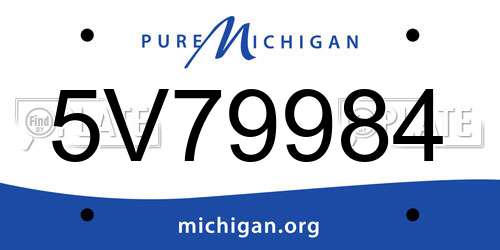 5V79984 Michigan License Plate