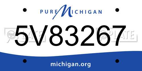 5V83267 Michigan License Plate