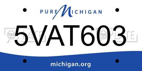 5VAT603 Michigan License Plate
