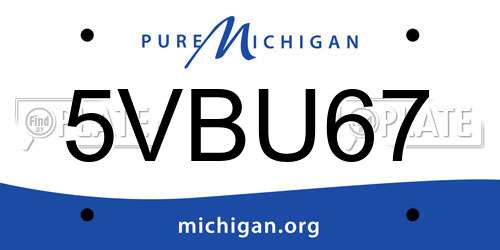 5VBU67 Michigan License Plate