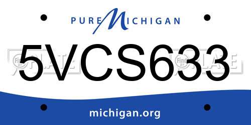 5VCS633 Michigan License Plate