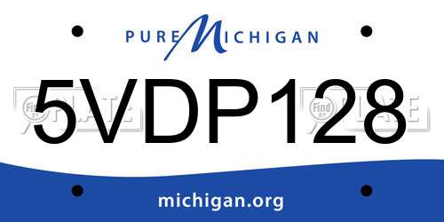 5VDP128 Michigan License Plate