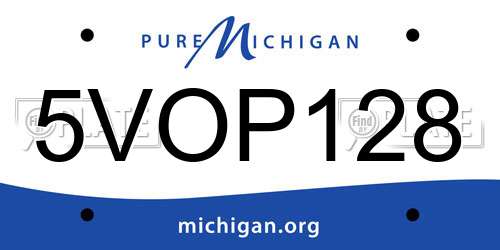 5VOP128 Michigan License Plate