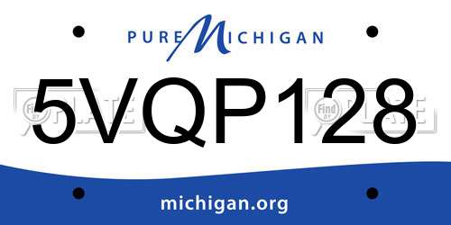 5VQP128 Michigan License Plate