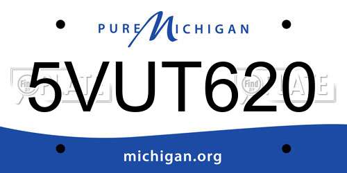 5VUT620 Michigan License Plate