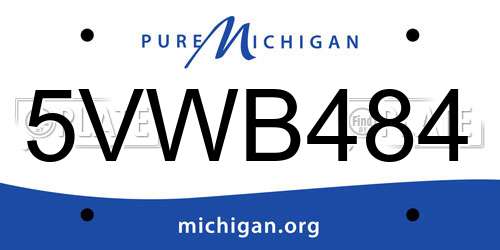 5VWB484 Michigan License Plate