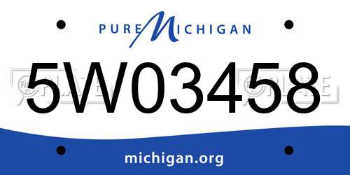 5W03458 Michigan License Plate
