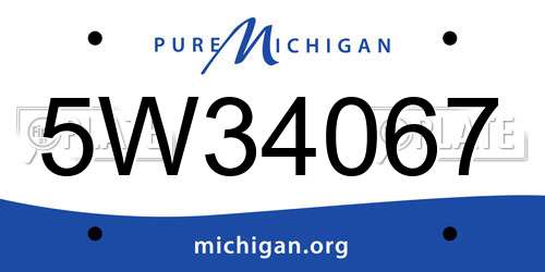 5W34067 Michigan License Plate