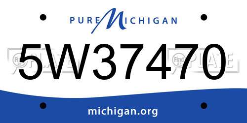 5W37470 Michigan License Plate