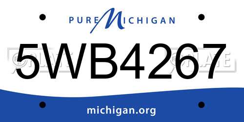 5WB4267 Michigan License Plate