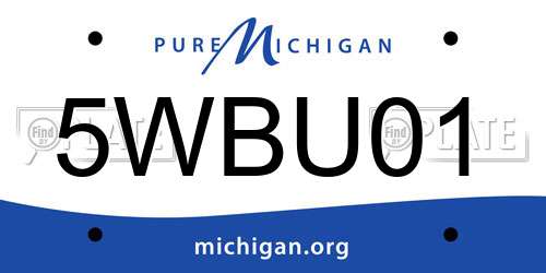 5WBU01 Michigan License Plate