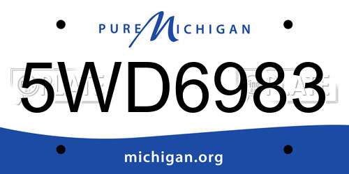 5WD6983 Michigan License Plate