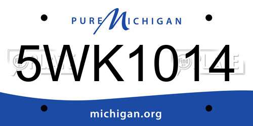 5WK1014 Michigan License Plate