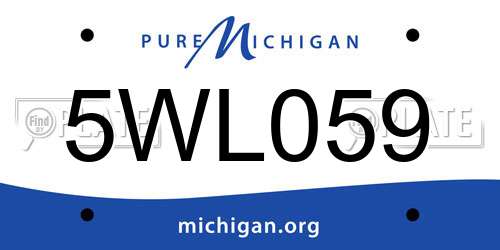 5WL059 Michigan License Plate