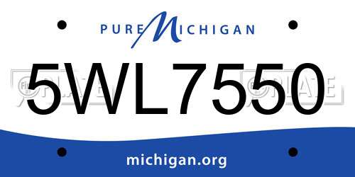 5WL7550 Michigan License Plate