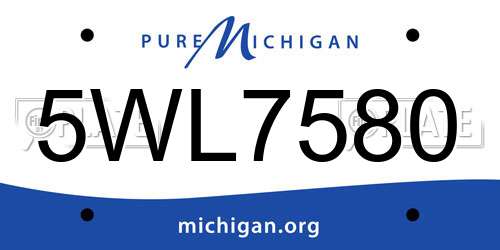 5WL7580 Michigan License Plate