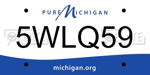 5WLQ59 Michigan License Plate