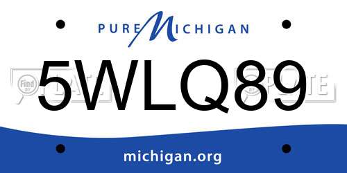 5WLQ89 Michigan License Plate