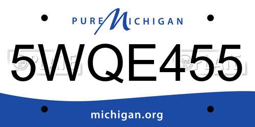 5WQE455 Michigan License Plate