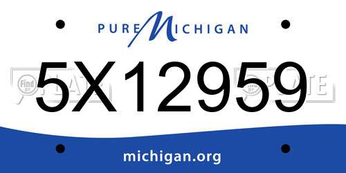 5X12959 Michigan License Plate