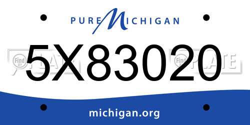 5X83020 Michigan License Plate
