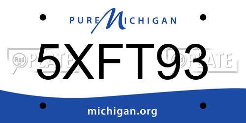 5XFT93 Michigan License Plate
